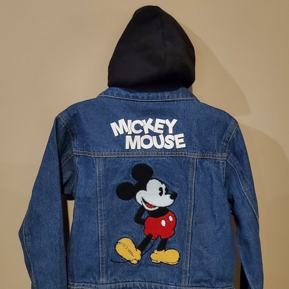 Disney Blue Jean Jacket with Mickey Mouse Design - Picture 1 of 3